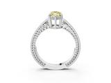 White gold Fancy Yellow Marquise  Cut Milgrain Channel Set Engagement Ring with Solitaire Prong Setting_3