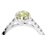 White gold Fancy Yellow Marquise  Cut Pavé Band Solitaire Ring with Four-Prong Setting_16