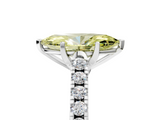 White gold Fancy Yellow Marquise  Cut Pavé Band Solitaire Ring with Four-Prong Setting_17