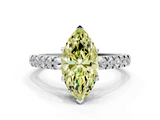White gold Fancy Yellow Marquise  Cut Pavé Band Solitaire Ring with Four-Prong Setting_28