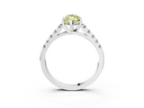 White gold Fancy Yellow Marquise  Cut Pavé Band Solitaire Ring with Four-Prong Setting_31