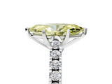 White gold Fancy Yellow Marquise  Cut Pavé Band Solitaire Ring with Four-Prong Setting_33