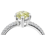 White gold Fancy Yellow Marquise  Cut Pave Diamond Engagement Ring with Channel Set Band and Four-Prong Setting_4