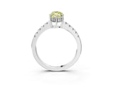 White gold Fancy Yellow Marquise Cut Solitaire Diamond Engagement Ring with Pavé Band and Six-Prong Setting_15