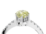 White gold Fancy Yellow Marquise Cut Solitaire Diamond Engagement Ring with Pavé Band and Six-Prong Setting_16