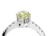White gold Fancy Yellow Marquise Cut Solitaire Diamond Engagement Ring with Pavé Band and Six-Prong Setting_28