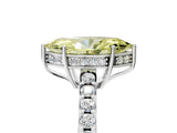 White gold Fancy Yellow Marquise Cut Solitaire Diamond Engagement Ring with Pavé Band and Six-Prong Setting_29