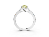 White gold Fancy Yellow Marquise  Cut Solitaire Diamond Engagement Ring with Pave Band and Four-Prong Setting_3