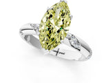 White gold Fancy Yellow Marquise Cut Solitaire Diamond Engagement Ring with Twisted Pave Band and Four-Prong Setting_20