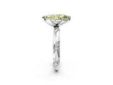 White gold Fancy Yellow Marquise Cut Solitaire Diamond Engagement Ring with Twisted Pave Band and Four-Prong Setting_21