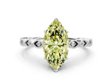 White gold Fancy Yellow Marquise Cut Solitaire Diamond Ring with Infinity Twist Band and Four-Prong Setting_24