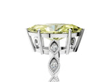 White gold Fancy Yellow Marquise Cut Solitaire Diamond Ring with Infinity Twist Band and Four-Prong Setting_29