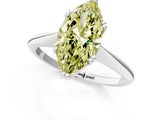 White gold Fancy Yellow Marquise Cut Solitaire Diamond Ring with Six-Prong Setting and Classic Band_157
