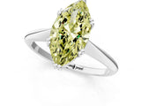 White gold Fancy Yellow Marquise Cut Solitaire Diamond Ring with Six-Prong Setting and Classic Band_169