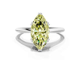 White gold Fancy Yellow Marquise Cut Solitaire Diamond Ring with Six-Prong Setting and Classic Band_24