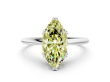 White gold Fancy Yellow Marquise Cut Solitaire Diamond Ring with Six-Prong Setting and Classic Band_24