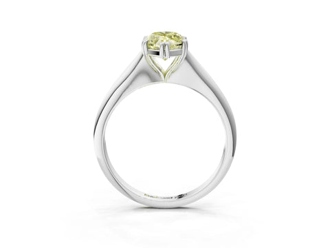 White gold Fancy Yellow Marquise Cut Solitaire Diamond Ring with Six-Prong Setting and Classic Band_3