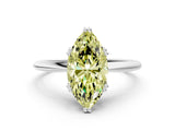 White gold Fancy Yellow Marquise Cut Solitaire Diamond Ring with Six-Prong Setting and Classic Band_57