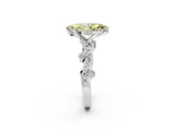 White gold Fancy Yellow Marquise  Cut Solitaire Diamond Twisted Band with Pave Setting_2