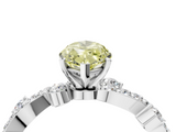 White gold Fancy Yellow Marquise  Cut Solitaire Diamond Twisted Band with Pave Setting_4