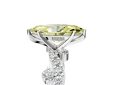 White gold Fancy Yellow Marquise  Cut Solitaire Diamond Twisted Band with Pave Setting_5