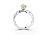 White gold Fancy Yellow Marquise  Cut Solitaire Diamond with Side Stones on Criss-Cross Band and Four-Prong Setting_3