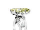 White gold Fancy Yellow Marquise  Cut Solitaire Diamond with Side Stones on Criss-Cross Band and Four-Prong Setting_5