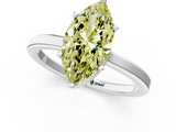 White gold Fancy Yellow Marquise  Cut Solitaire Engagement Ring with Four-Prong Setting on a Classic Band_1
