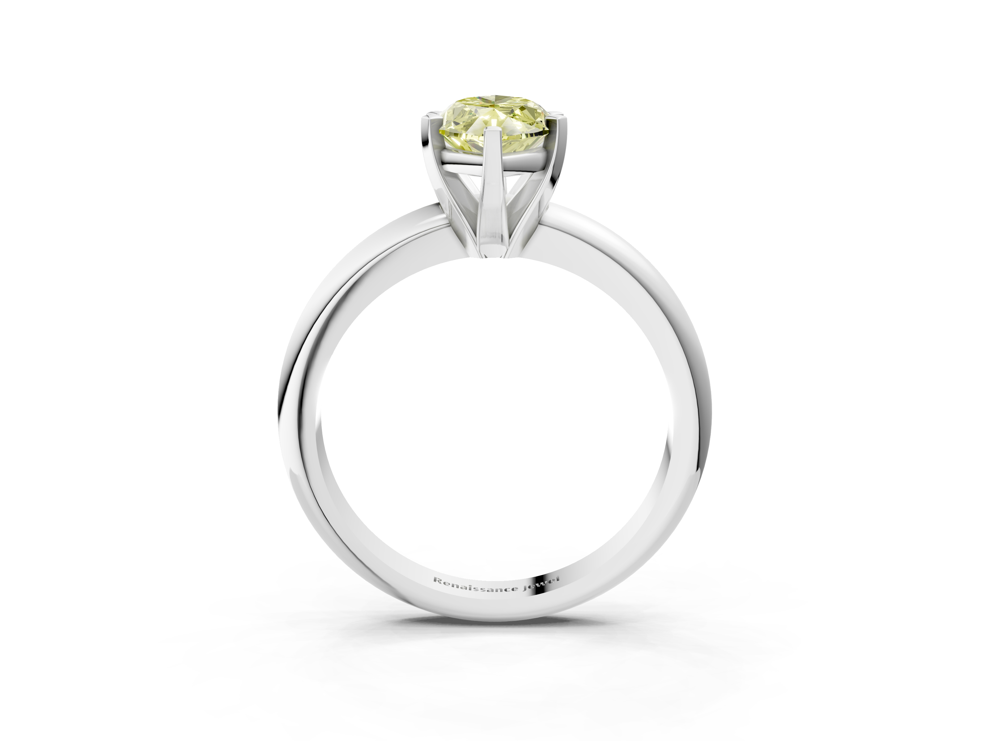White gold Fancy Yellow Marquise  Cut Solitaire Engagement Ring with Round Band and Four-Prong Setting_3