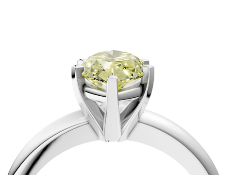 White gold Fancy Yellow Marquise  Cut Solitaire Engagement Ring with Round Band and Four-Prong Setting_4