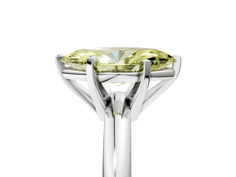 White gold Fancy Yellow Marquise  Cut Solitaire Engagement Ring with Round Band and Four-Prong Setting_5