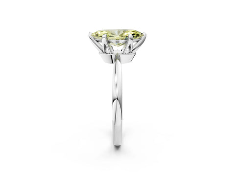 White gold Fancy Yellow Marquise Cut Solitaire Engagement Ring with Six-Prong Setting and Tapered Band_2