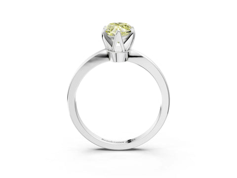 White gold Fancy Yellow Marquise Cut Solitaire Engagement Ring with Six-Prong Setting and Tapered Band_3