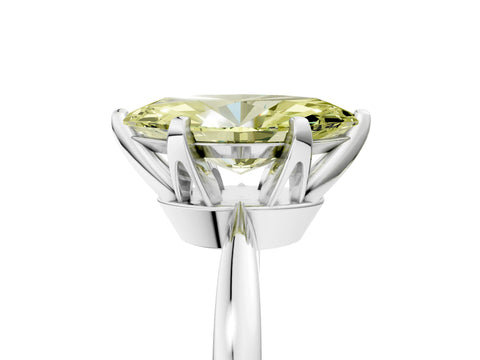White gold Fancy Yellow Marquise Cut Solitaire Engagement Ring with Six-Prong Setting and Tapered Band_5