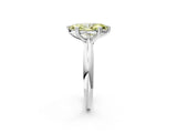 White gold Fancy Yellow Marquise  Cut Solitaire Engagement Ring with Tapered Band and Four-Prong Setting 3
