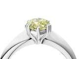 White gold Fancy Yellow Marquise  Cut Solitaire Engagement Ring with Tapered Band and Four-Prong Setting 5