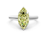 White gold Fancy Yellow Marquise Cut Solitaire Engagement Ring with Tapered Band and Four-Prong Setting_15