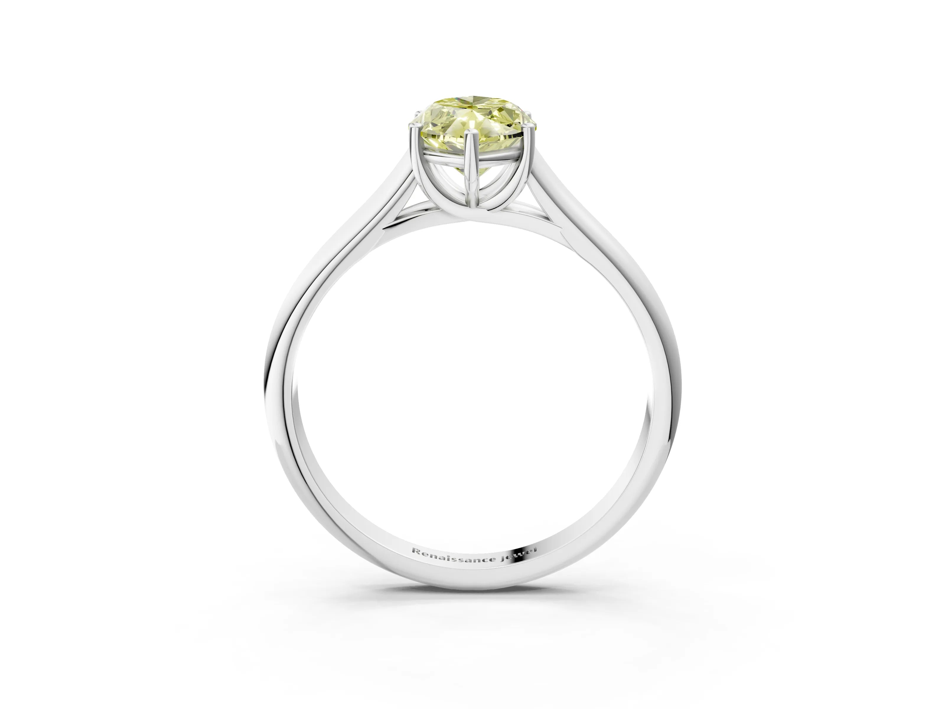 White gold Fancy Yellow Marquise Cut Solitaire Engagement Ring with Tapered Band and Four-Prong Setting_18