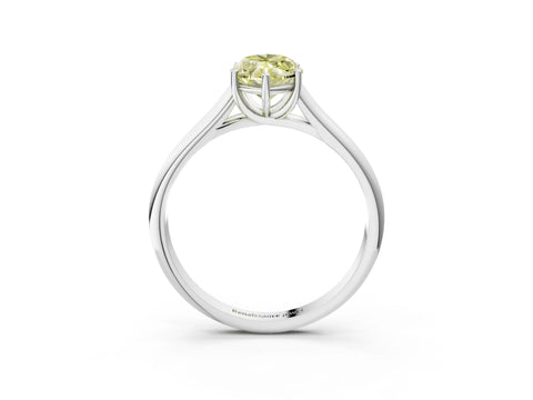 White gold Fancy Yellow Marquise Cut Solitaire Engagement Ring with Tapered Band and Four-Prong Setting_6