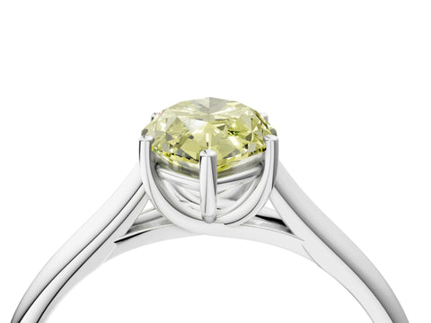 White gold Fancy Yellow Marquise Cut Solitaire Engagement Ring with Tapered Band and Four-Prong Setting_7