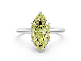 White gold Fancy Yellow Marquise  Cut Solitaire Engagement Ring with Thin Band and Four-Prong Setting_3