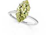 White gold Fancy Yellow Marquise  Cut Solitaire Engagement Ring with Thin Band and Four-Prong Setting_4