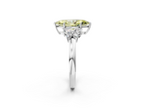 White gold Fancy Yellow Marquise  Cut Solitaire Floral Diamond Ring with Four-Prong Setting_2