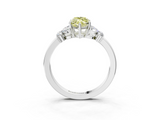 White gold Fancy Yellow Marquise  Cut Solitaire Floral Diamond Ring with Four-Prong Setting_3