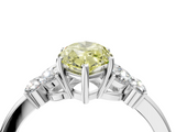 White gold Fancy Yellow Marquise  Cut Solitaire Floral Diamond Ring with Four-Prong Setting_4
