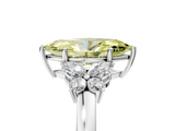 White gold Fancy Yellow Marquise  Cut Solitaire Floral Diamond Ring with Four-Prong Setting_5