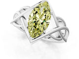 White gold Fancy Yellow Marquise Cut Solitaire Intertwined Band Prong Setting Ring_1