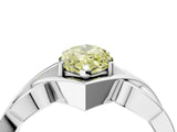 White gold Fancy Yellow Marquise Cut Solitaire Intertwined Band Prong Setting Ring_4