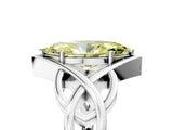 White gold Fancy Yellow Marquise Cut Solitaire Intertwined Band Prong Setting Ring_5