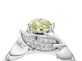 White gold Fancy Yellow Marquise Cut Solitaire Leaf-Inspired Engagement Ring with Prong Setting_16